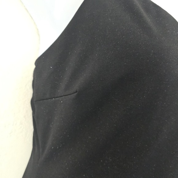 VTG Y2k 90s Asymmetrical Midi Maxi Strap Glitter 2XL Dress Prom Black Tie Formal - Picture 5 of 8